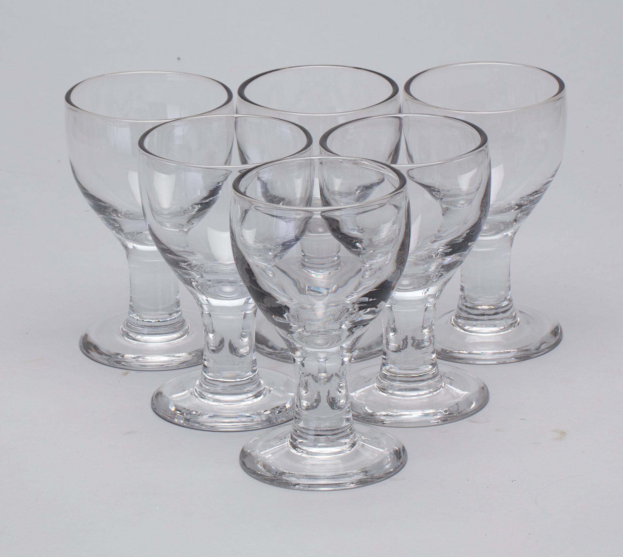 ÖLGLAS, 6 st, "Ruben", Signe Persson-Melin, Boda glasbruk, formgivet 1967.