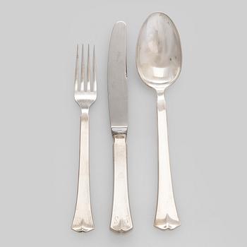 A 35-piece set of 'Jousi' (Bow) silver cutlery, Kultakeskus, Hämeeninna 1953-1979.