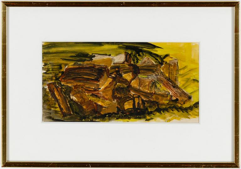 STAFFAN HALLSTRÖM, gouache, monogramsignerad.