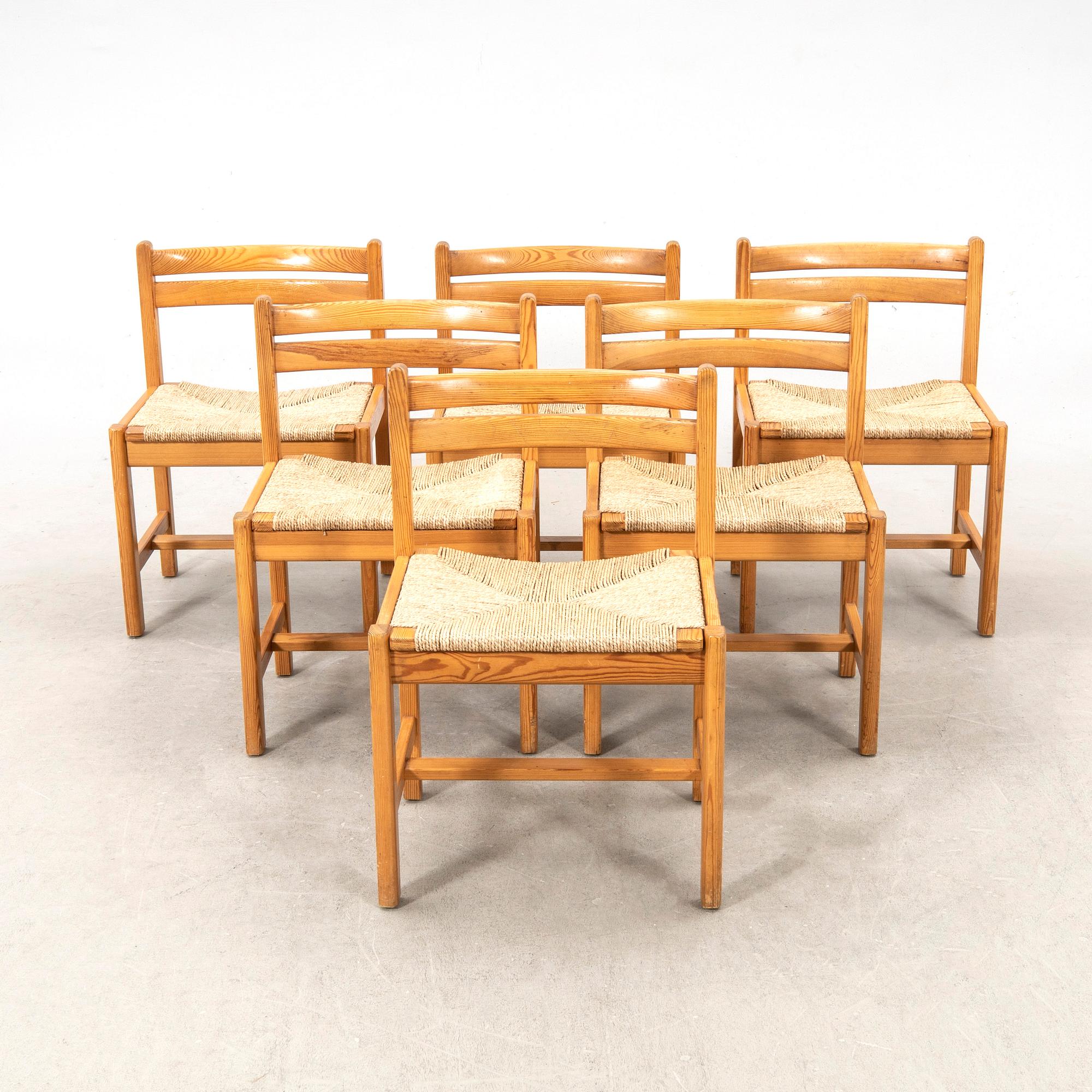 Børge Mogensen, "Asserbo", karmstolar, 6 st, Karl Andersson och Söner, 1900-talets andra hälft.