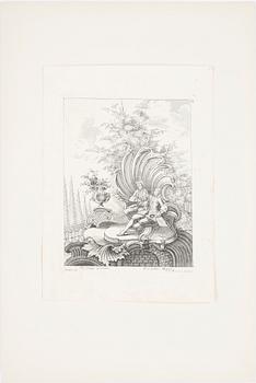 PARTI GRAFIK, 7 st, 1700-tal samt AKVARELLER, 2 st, av Jocke Åkerblom, daterade 1927.
