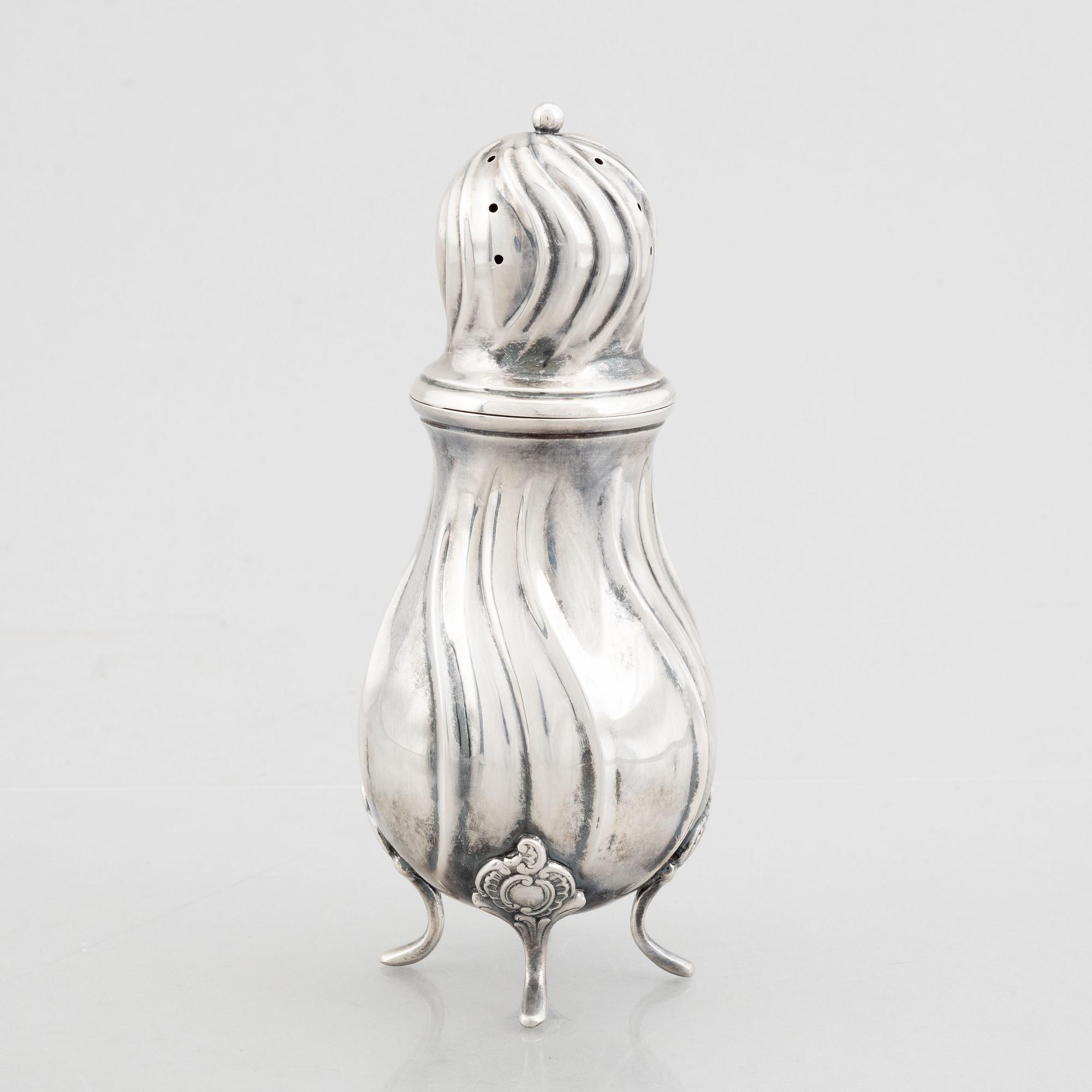 A silver sugar caster, mark of C. Michelsen, Denmark, Swedish import marks, mid 20th Century.