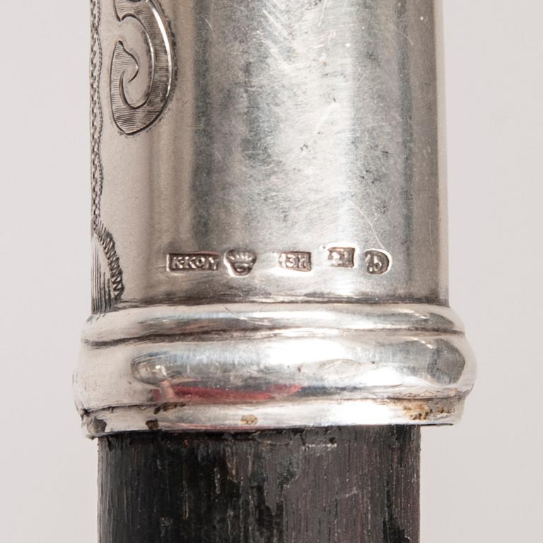 SPATSERKÄPP, trä och silver, Kultakeskus, Tavastehus 1926.