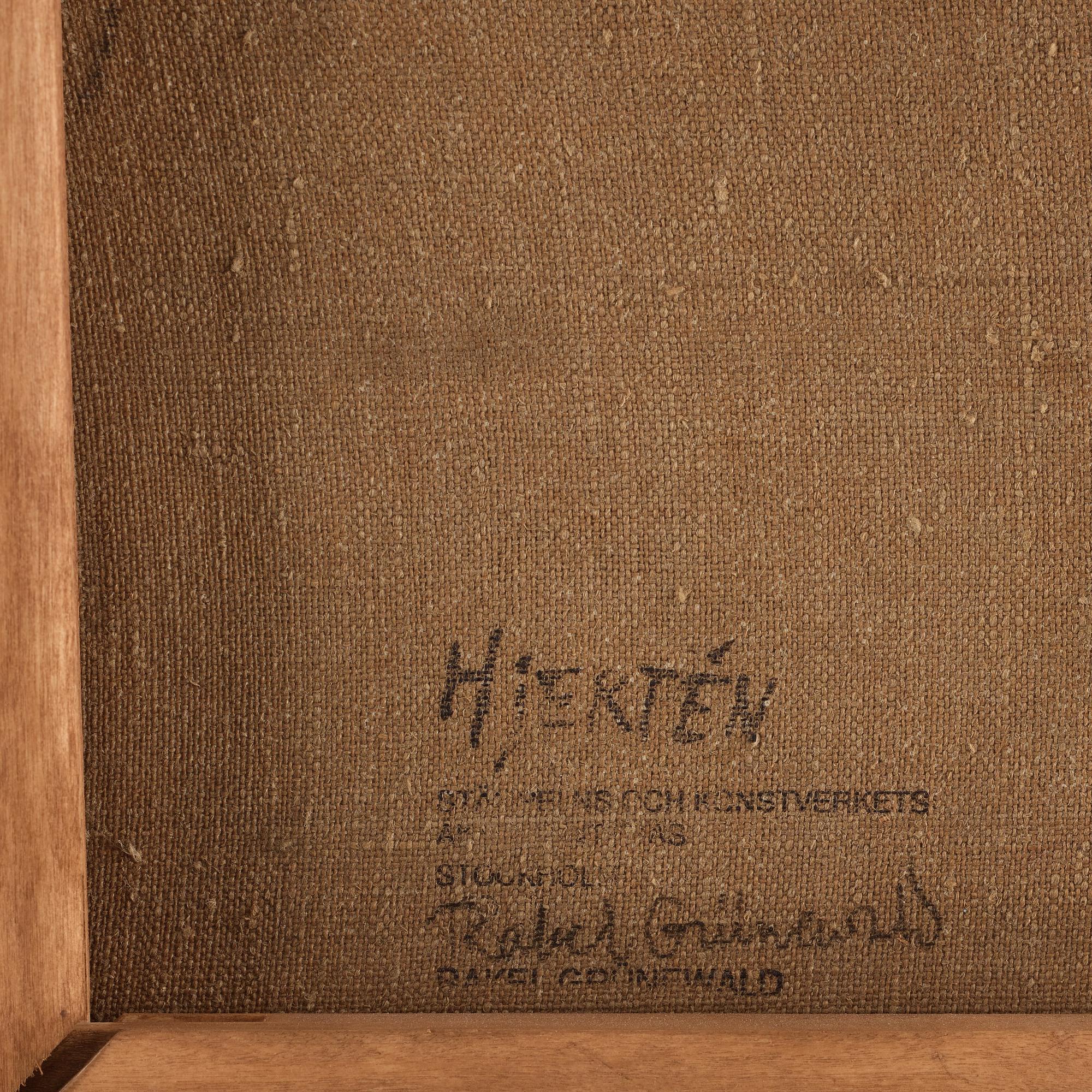 Sigrid Hjertén, Röd båt - utsikt från ateljén mot Stadsgårdskajen, Stockholm.