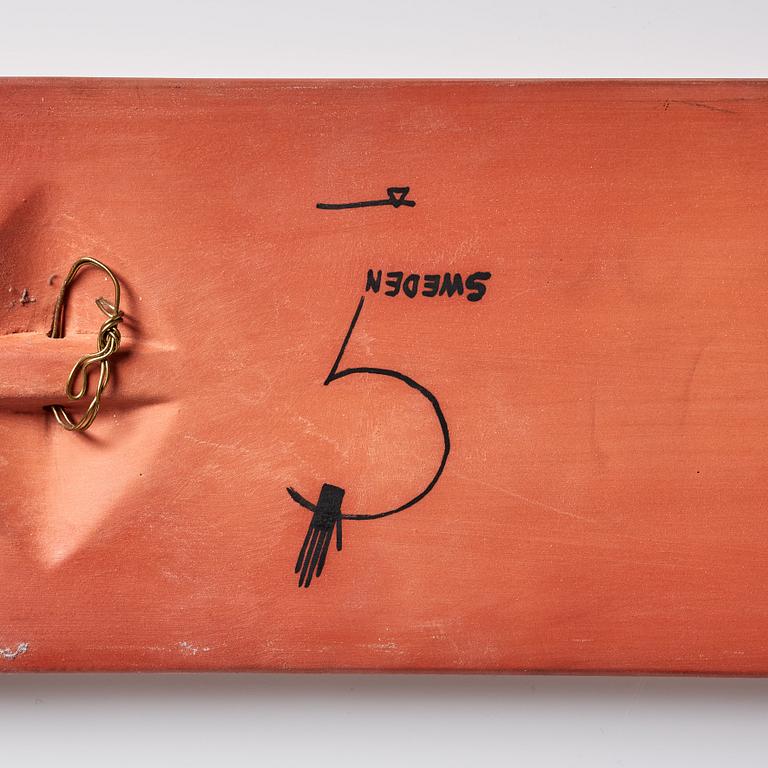 Stig Lindberg, a faience wall plaque, Gustavsberg studio, Sweden 1950's, ed. 15/40.