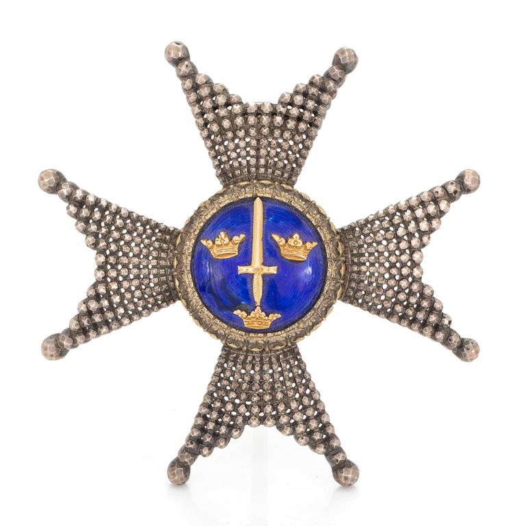 SVÄRDSORDEN, kraschan, silver, CF Carlman, Stockholm 1910.
