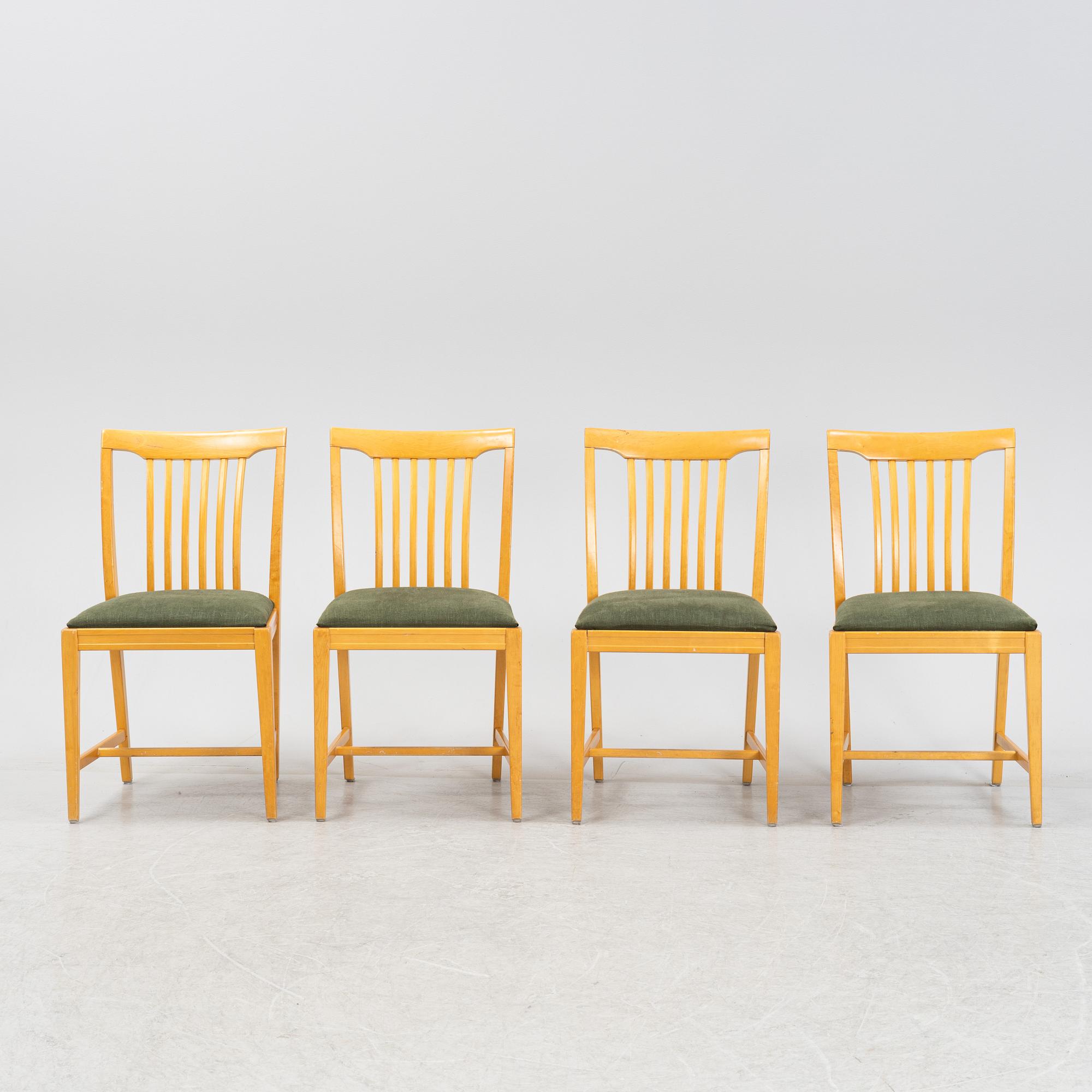 Svante Skogh, four birch 'Vindö' chairs, second half of the 20th century.