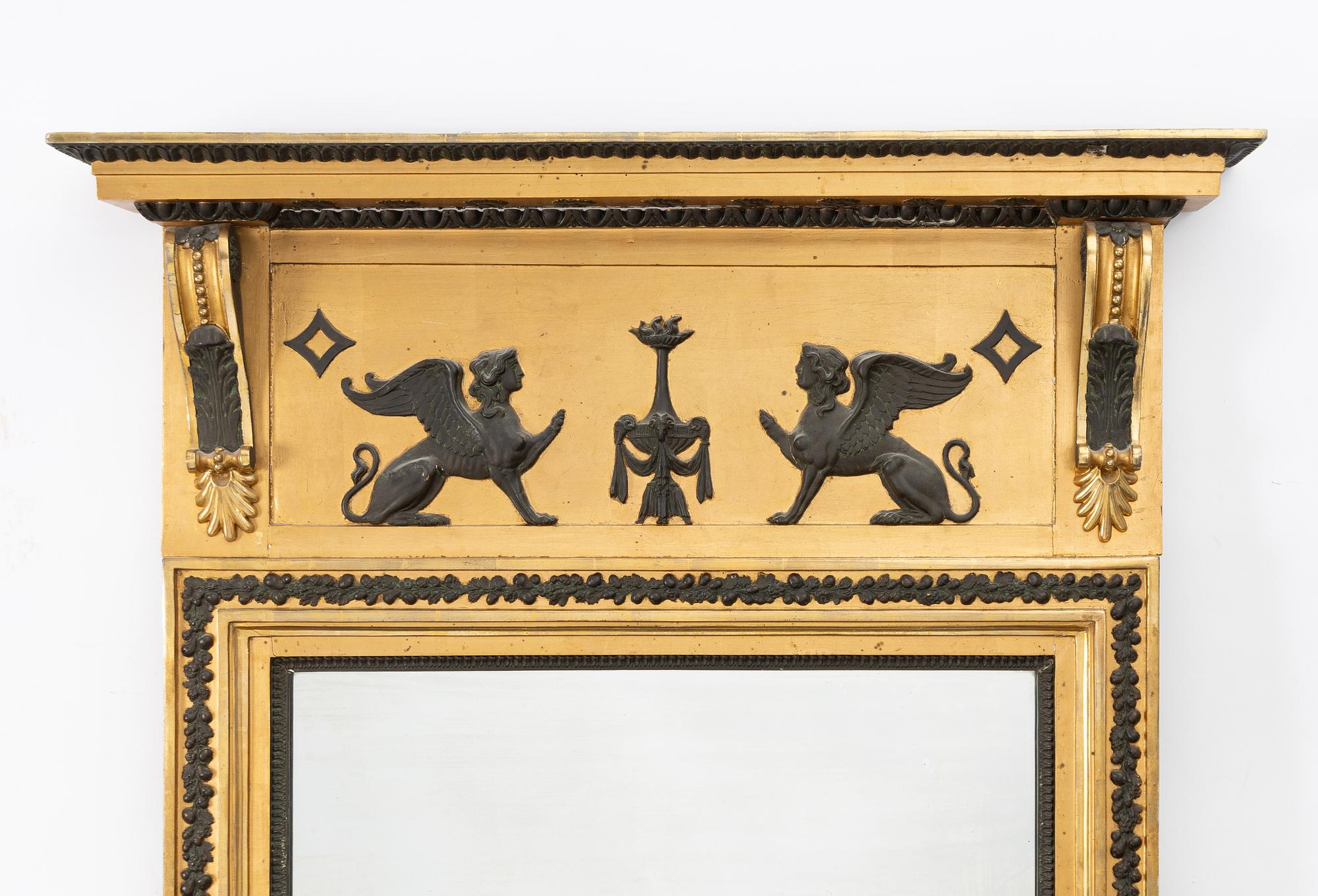 Mirror, by Jonas Frisk (mirror manufacturer in Stockholm 1805-1824), Empire.