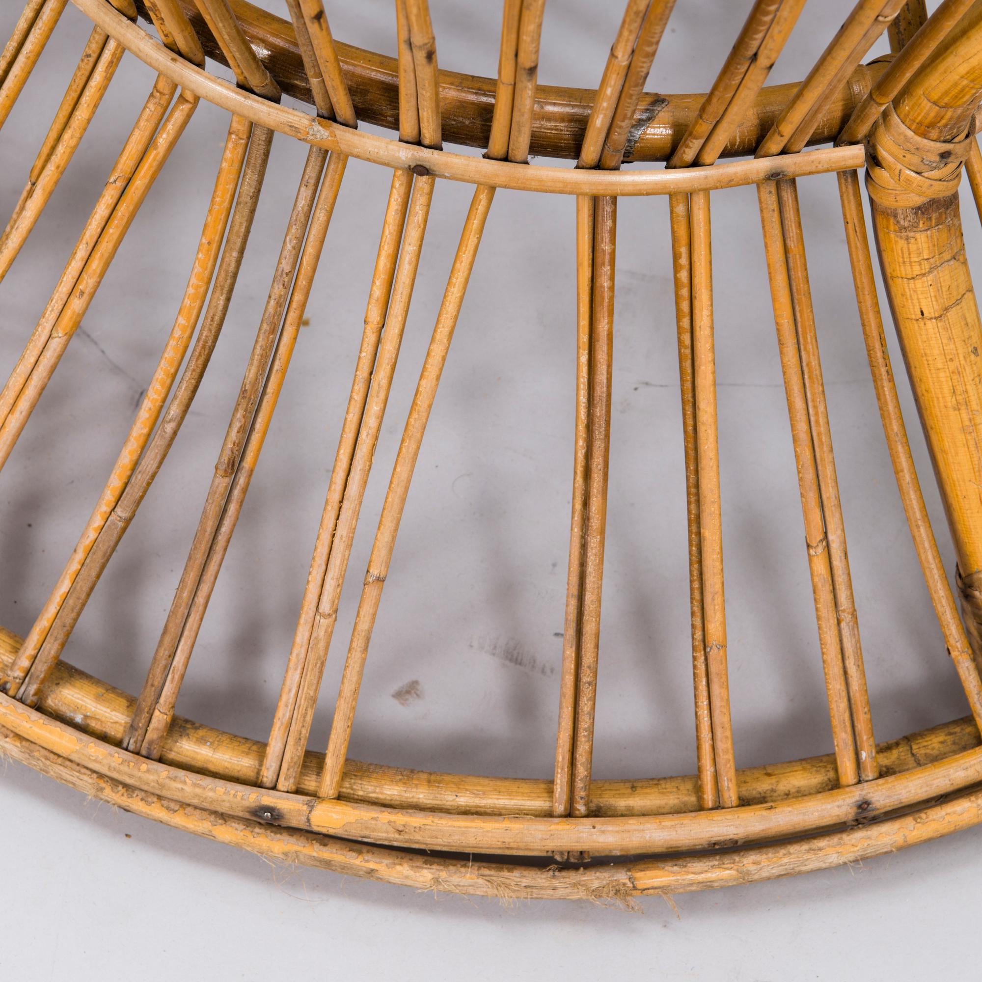 GIO PONTI & LIO CARMINATI, A pair of 'Conte Biancamano' rattan Wingback Armchairs for Bonacina, Italy.