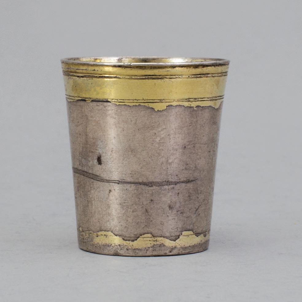 MINIATYRBÄGARE, silver, ostämplad,  Sverige 1600-talts slut/1700-talets början. Karolinsk.