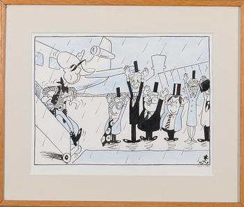 KARI SUOMALAINEN, piirros, sekatekniikka, signeerattu ja päivätty.