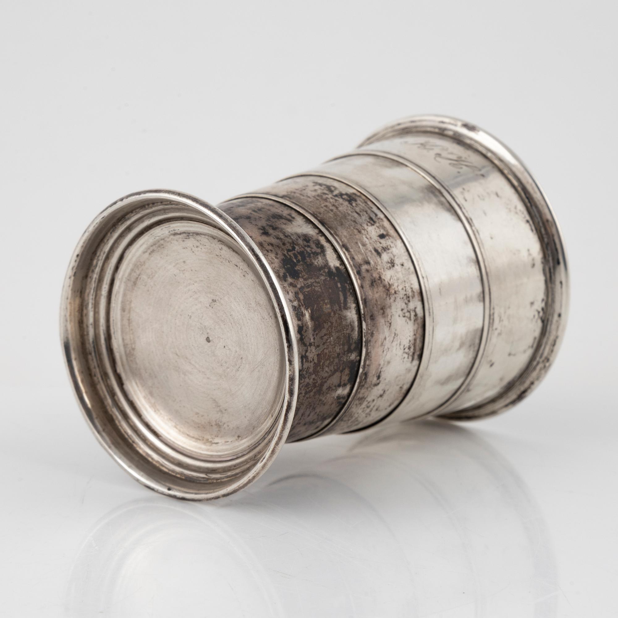 Jaktbägare, silver, av Gustaf Möllenborg, Stockholm 1882.