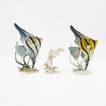 Figurines, 3 pieces Hutschenreuther/Rosenthal Germany, mid-20th century porcelain.