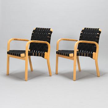 Alvar Aalto, nojatuoleja, 3 kpl, malli 45, Artek 1900-luvun loppu.