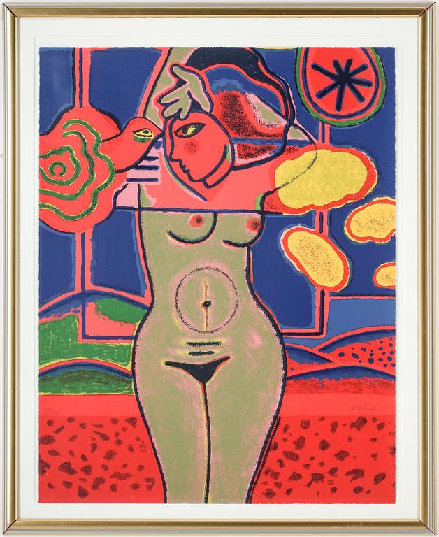 BEVERLOO CORNEILLE, färglitografi, signerad, daterad 95, samt numrerad 17/250.