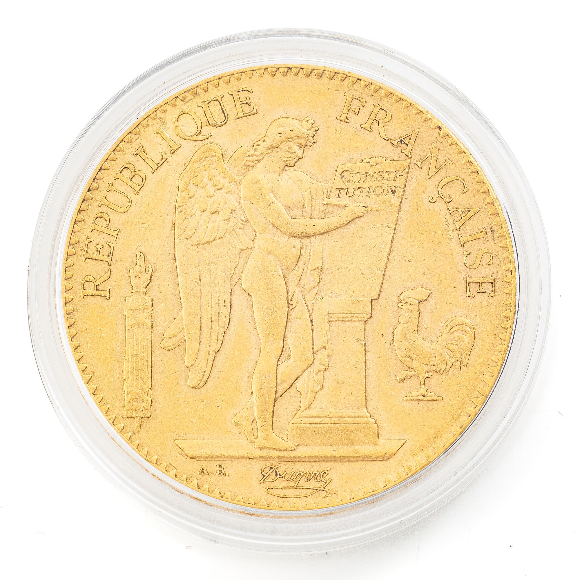 Guldmynt Frankrike, 100 franc, 1886.