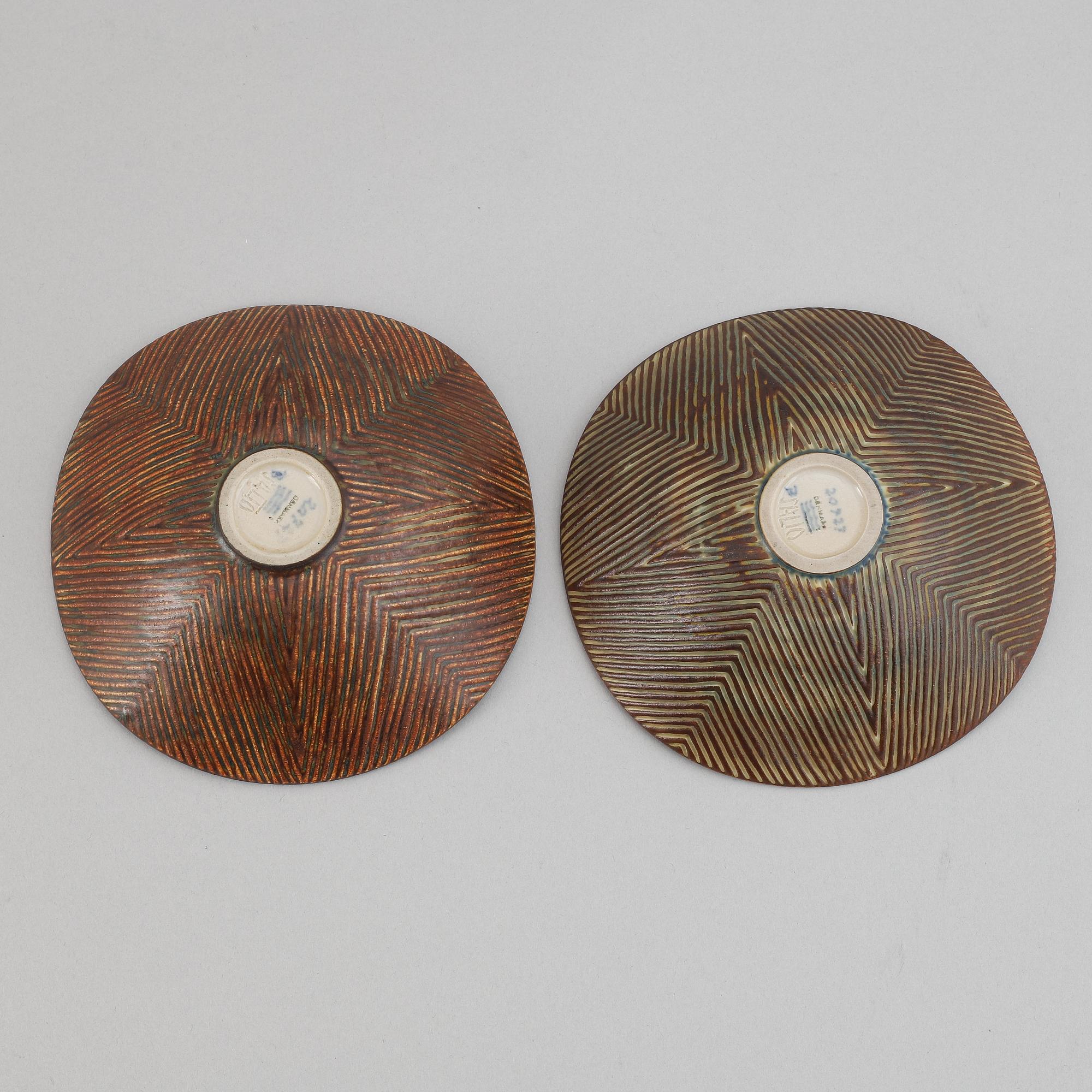 Axel Salto, skålar, 2 st, Royal Copenhagen, Danmark.