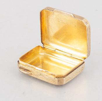 A silver gilt and enamel box, Swedish import mark.