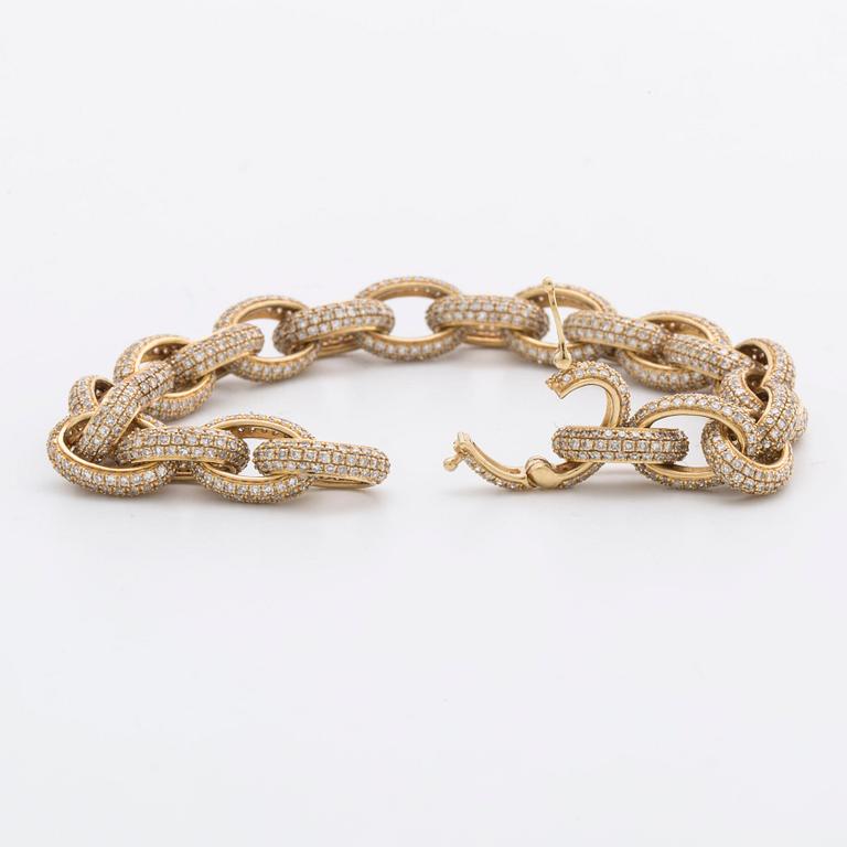 DIAMOND BRACELET, 18K gold w single-cut diamonds 7,63 ct, TW-TCr SI-P, according to invoice Kaplans Stockholm.