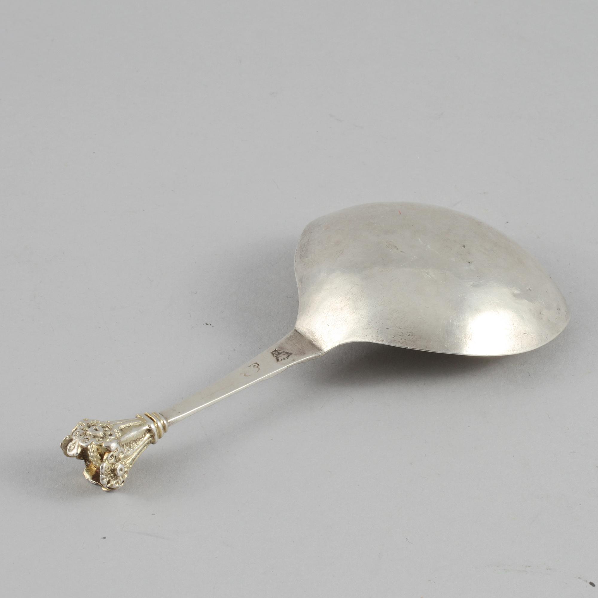 SUPSKED, silver, otydlig mästarstämpel, möjligen Axel Johan Limnell (1732-1775), Växsjö, vikt 32 gram.