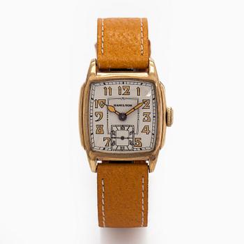 Hamilton, “Dodson”, wristwatch, 27 x 28 mm, gold-plated, manua, 1930s.