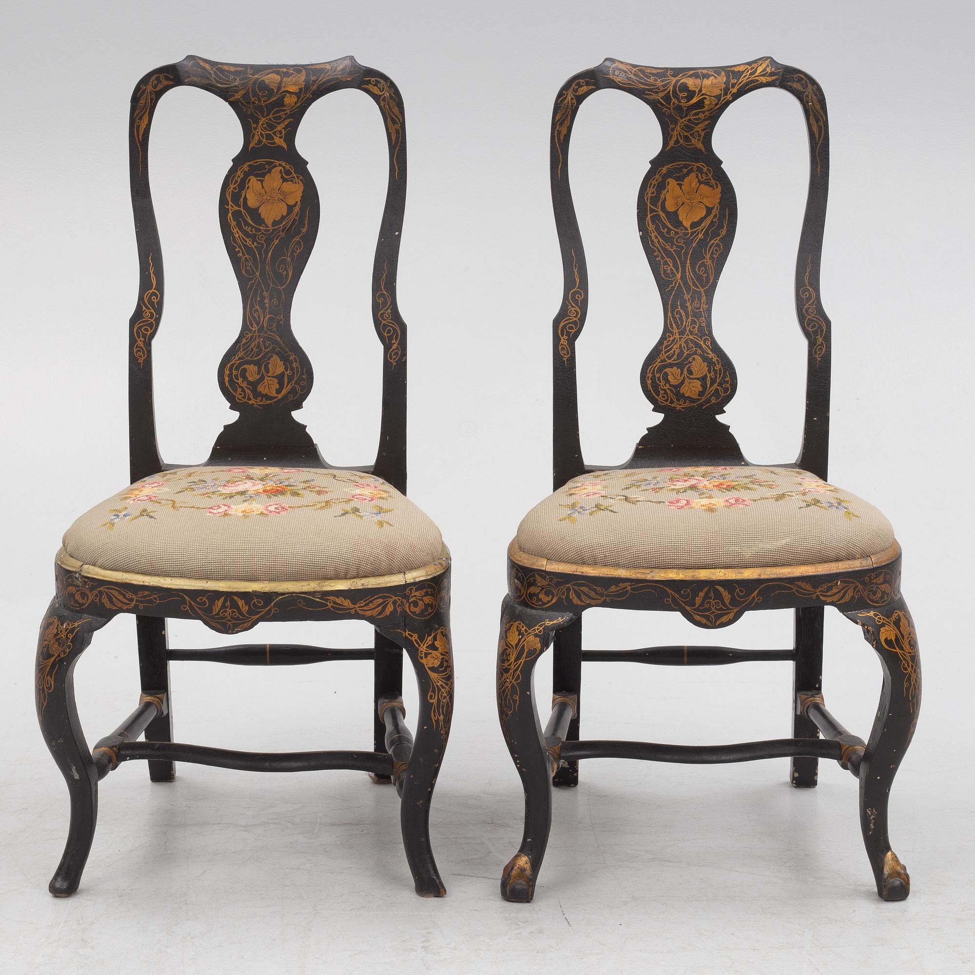 A pair of Rococo chairs, second half of the 18th Century.