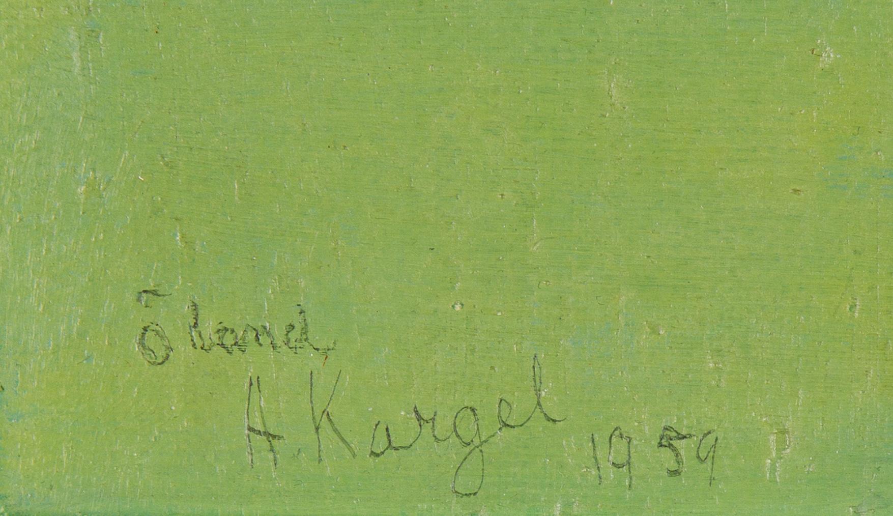 Axel Kargel, olja på duk/papp-pannå, signerad och daterad Öland 1959.