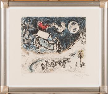 Marc Chagall, 'Les coqs sur le toit'.