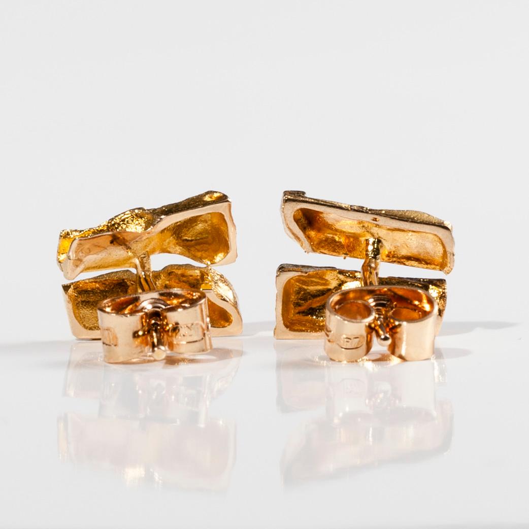 ÖRHÄNGEN, 14K guld, Björn Weckström Lapponia 1970. Vikt 2,7 g.