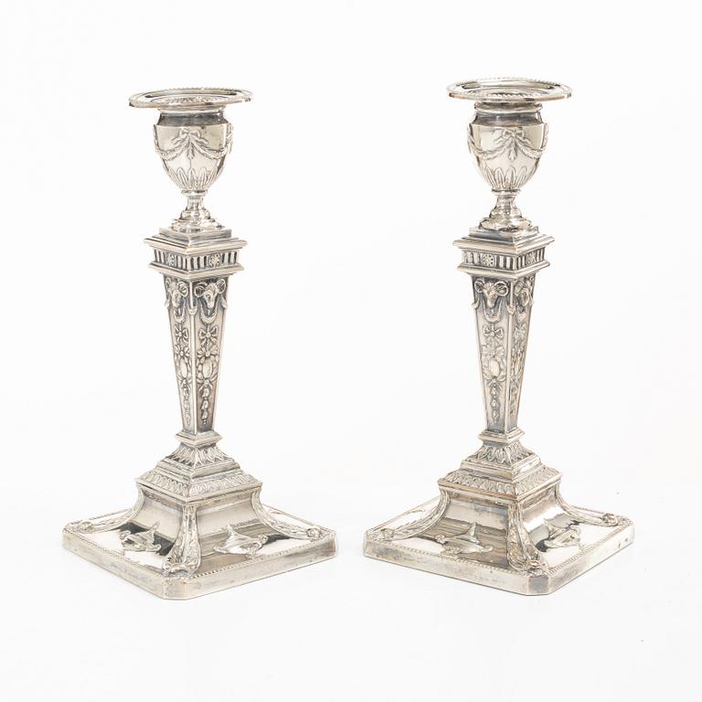 James Dixon & Sons, a pair of silver candlesticks, Sheffield, England, 1962.