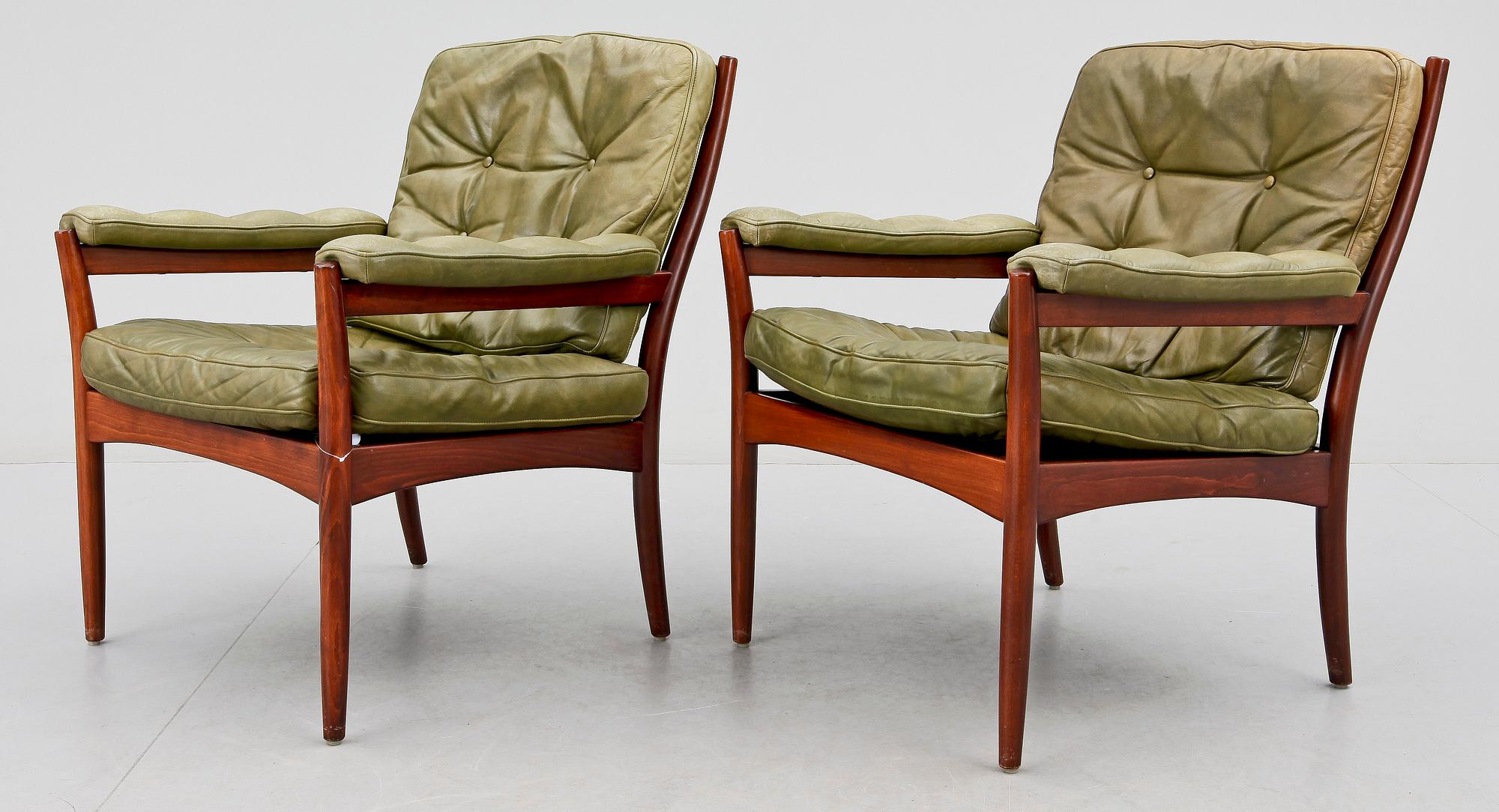 FÅTÖLJER, ett par, Göte Möbler, Nässjö, 1960-tal.