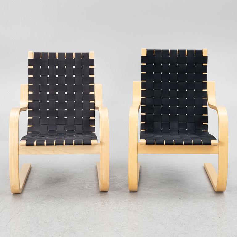 Alvar Aalto, a pair of model 406 lounge charis, Artek.