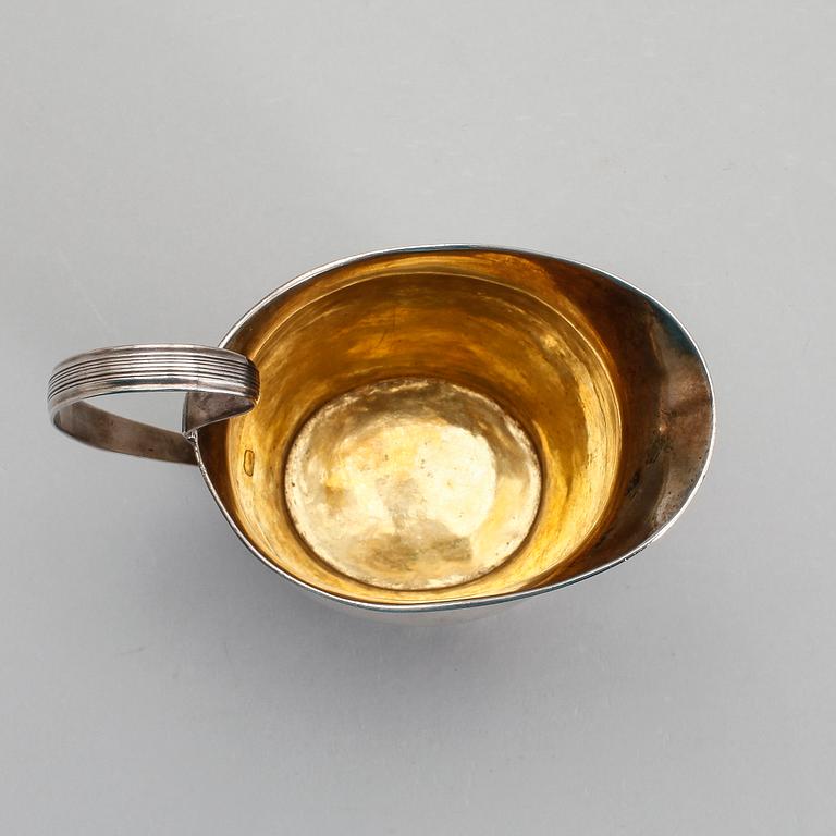 GRÄDDKANNA, empire, otydlig mästarstämpel, Sverige 1816. Vikt ca 130 gram.