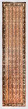 A runner, Ghom, silk. Approx. 100 x 425 cm.