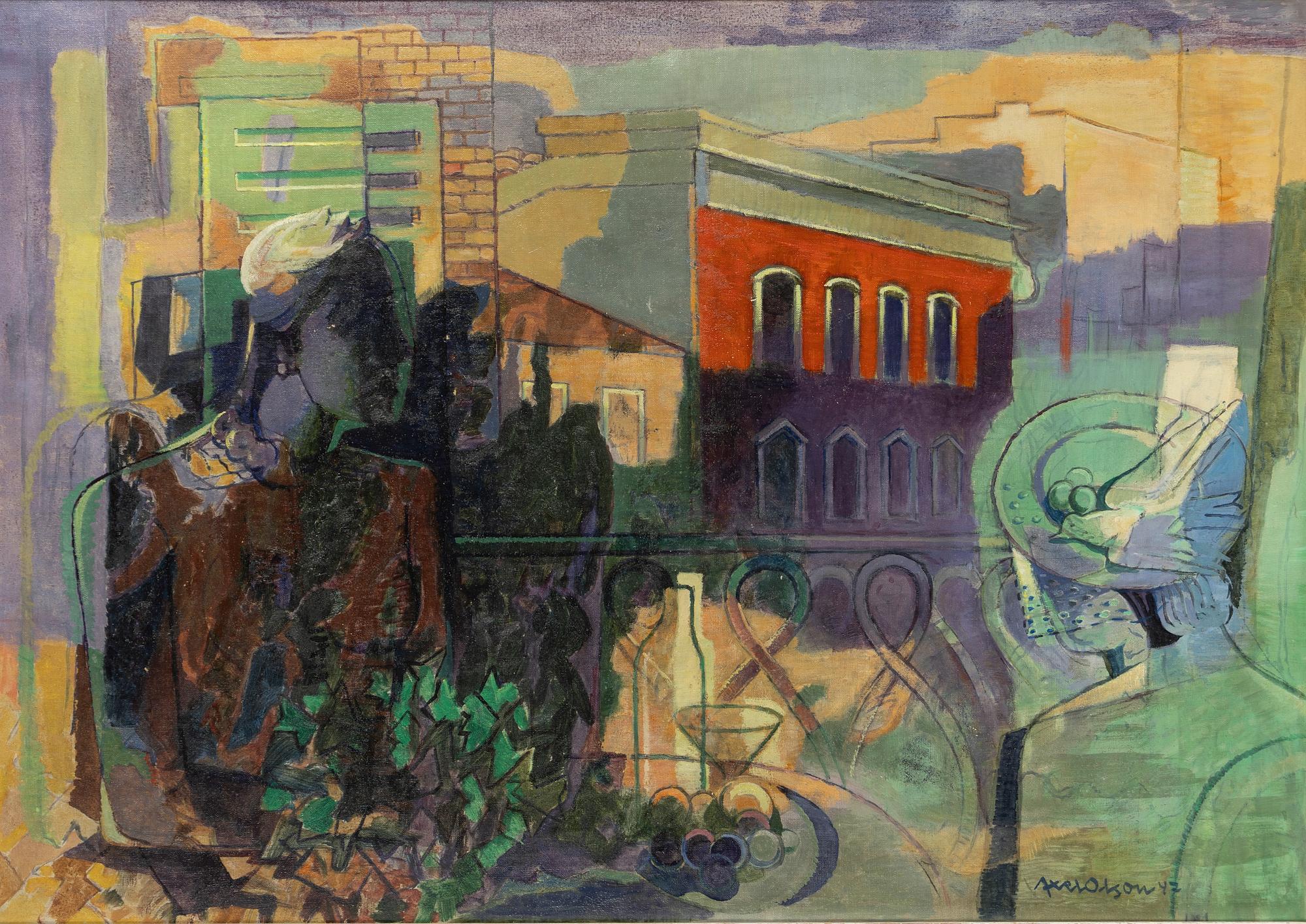 Axel Olson, "Solfläckar på terassen".