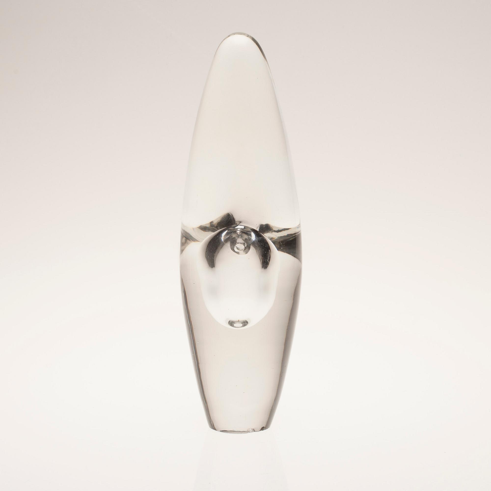 SKULPTUR, glas, "Orkidé", signerad Timo Sarpaneva, Iittala.