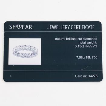 Ring full eternity 18K white gold with brilliant-cut diamonds.