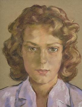 Lotte Laserstein, Girl in a purple blouse.
