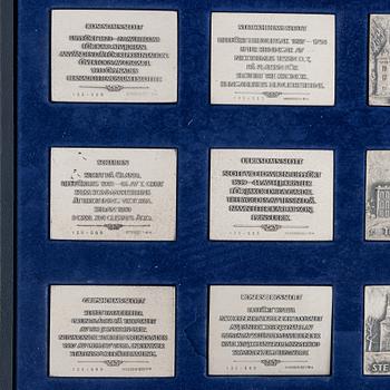 A group of twelve 'Svenska slott' silver plaques, Sporrong, Sweden, 1976.