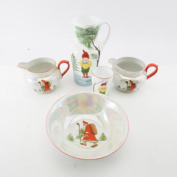 Jug, bowl, and glass 5 dl, including Czech Republic, mid-20th century glass.