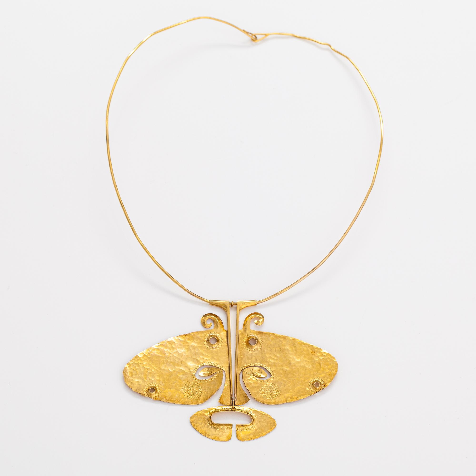 Tapio Wirkkala, Halsband "Kohuvud", 14K guld. Westerback, Helsingfors 1968.