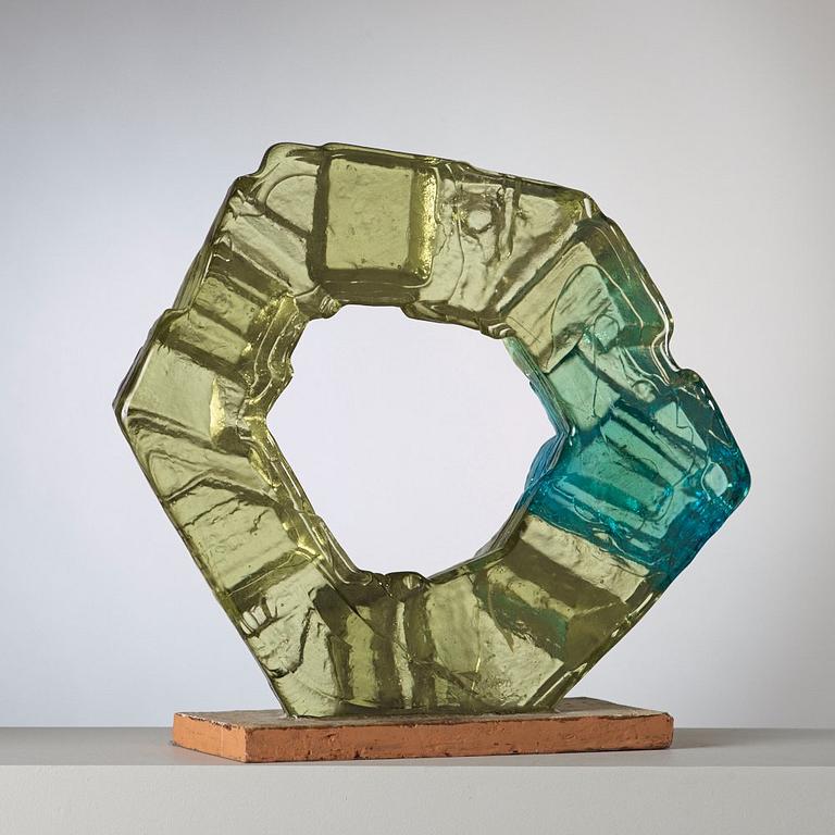 An Edvin Öhrström 'Korona' cast glass sculpture, Lindshammar, Sweden.