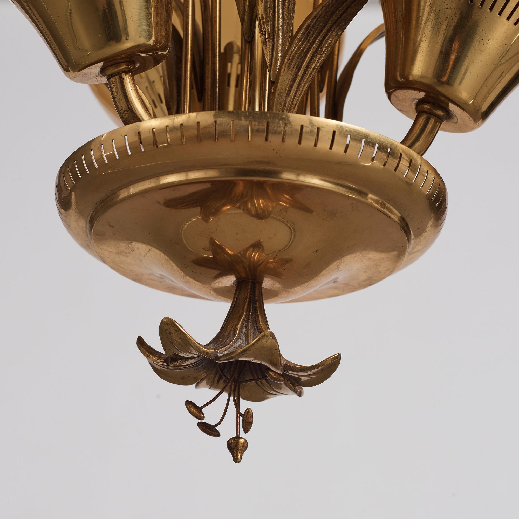 Bröderna Malmströms
metallvarufabrik., a pair of ceiling lamps, Swedish Modern, Malmö 1940's.