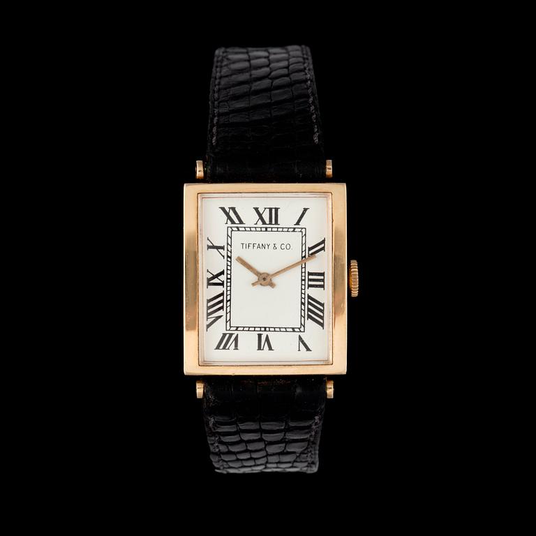 A Tiffany & co men's watch, case 14K gold. Circa 1970.