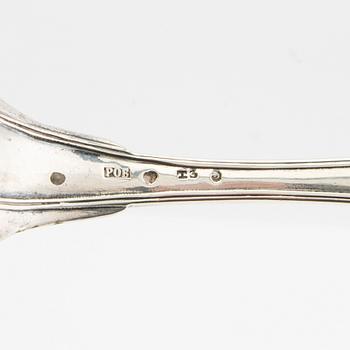 Spoons 14 pcs silver including Pehr Zethelius 1775, "Swedish double-threaded" and French model, 1775-1940.