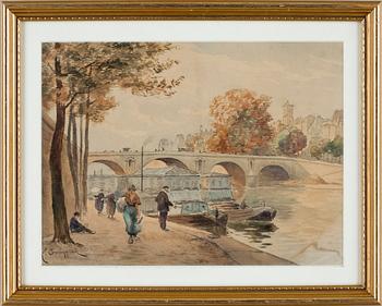 OKÄND KONSTNÄR, akvareller, ett par, sign. E. Conronneau. Trol omkring sekelskiftet 1900.