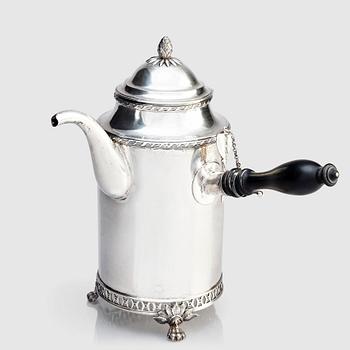 256. A Swedish silver coffee-pot, mark of Stephan Westerstråhle, Stockholm 1797.