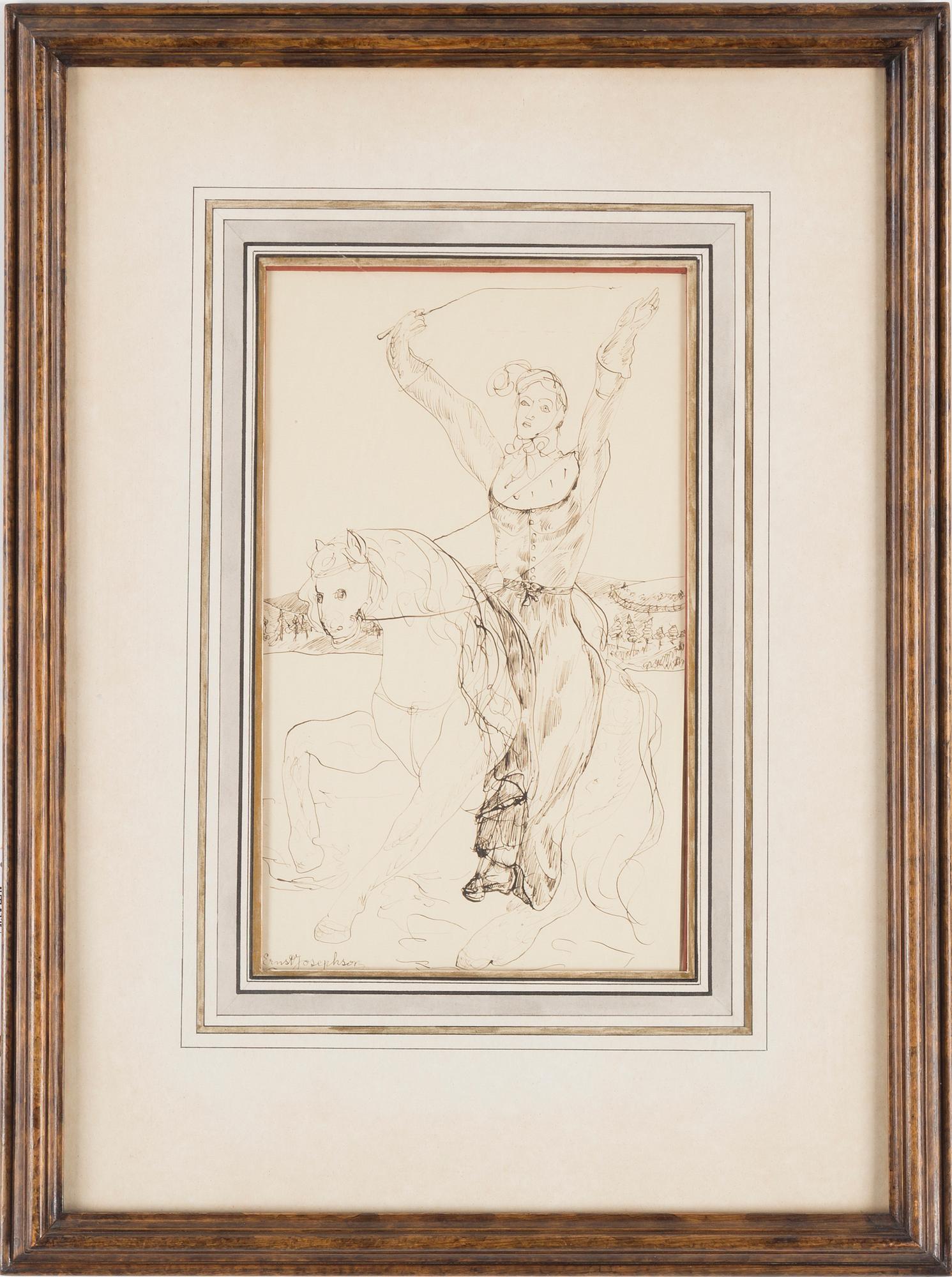 ERNST JOSEPHSON, indian ink on paper, signed Ernst Josephson.