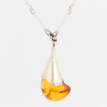 NECKLACE, with amber. Lapponia 1994.