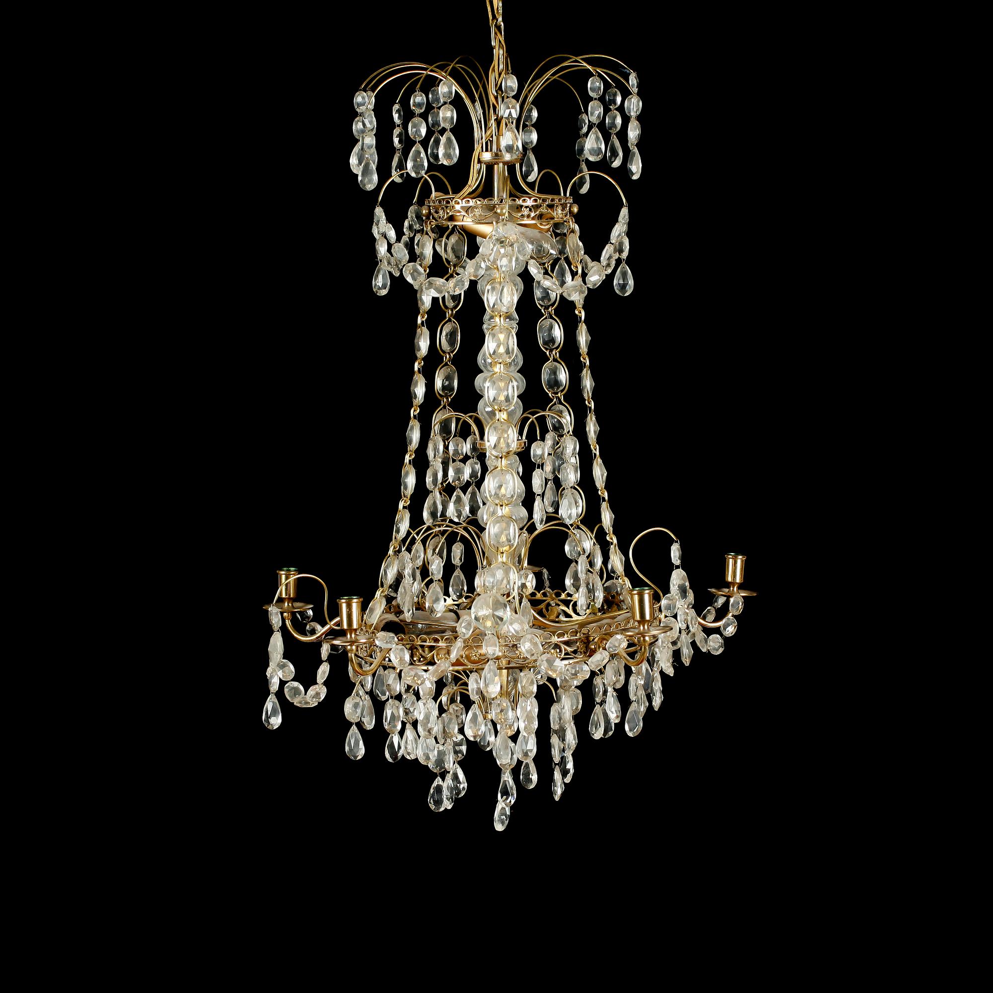 LJUSKRONA, gustaviansk stil, 1900-talets mitt. Höjd ca 75 cm.